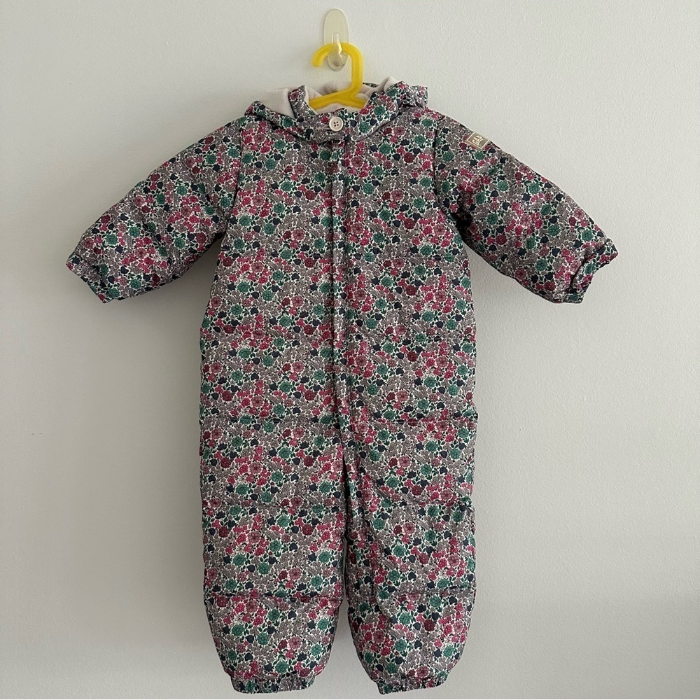 GAP Warmest Down Snowsuit Floral Girls Puffer Coat Jacket 18-24 Months